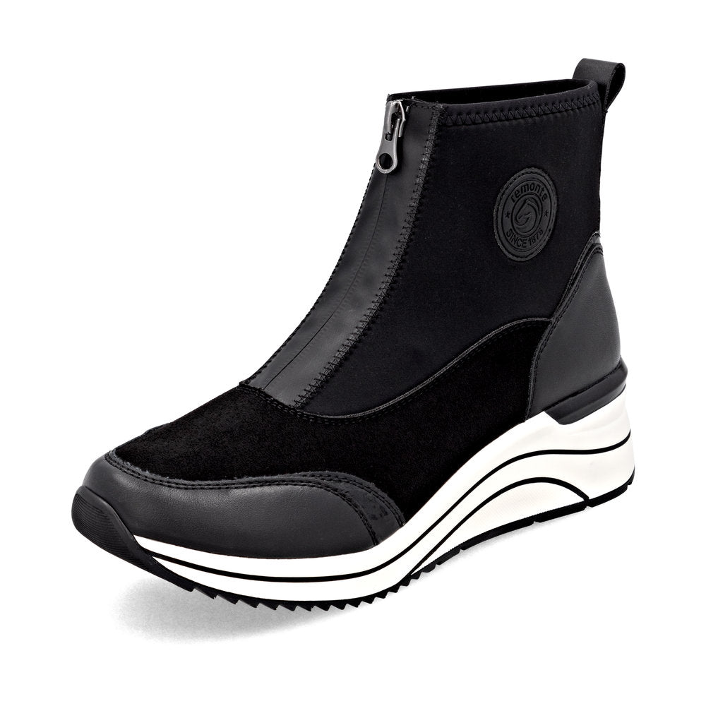 Remonte D0T78-02 Black H Fit Front Zip Boots