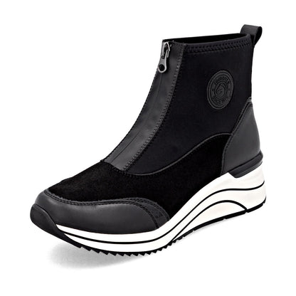 Remonte D0T78-02 Black H Fit Front Zip Boots