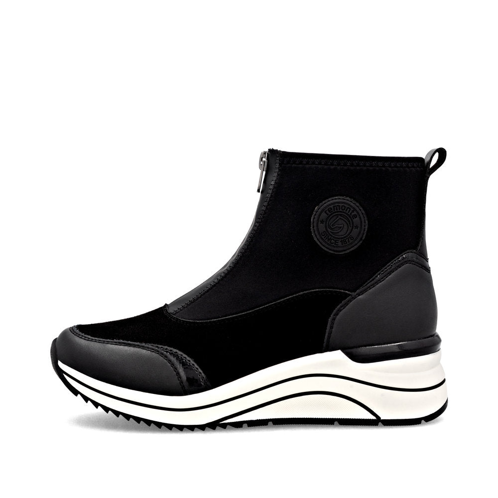 Remonte D0T78-02 Black H Fit Front Zip Boots