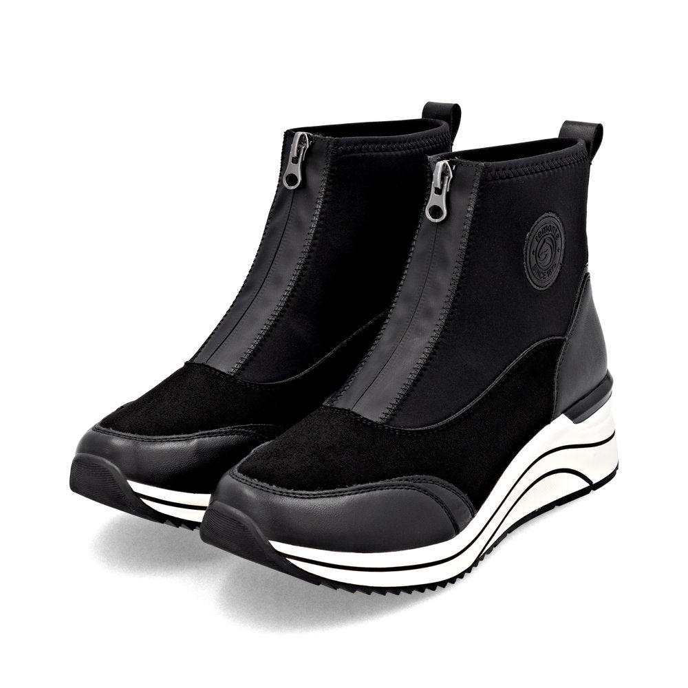 Remonte D0T78-02 Black H Fit Front Zip Boots
