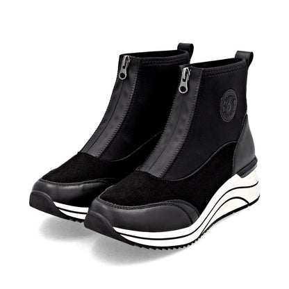Remonte D0T78-02 Black H Fit Front Zip Boots