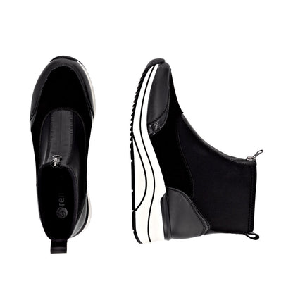 Remonte D0T78-02 Black H Fit Front Zip Boots