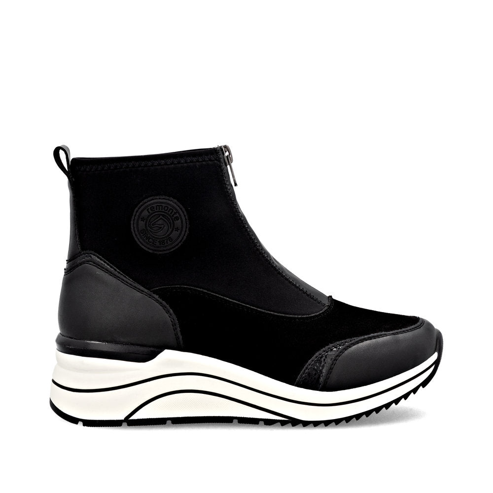 Remonte D0T78-02 Black H Fit Front Zip Boots