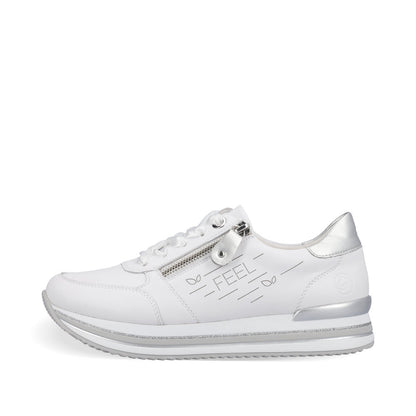 Remonte D1313-82 White & Silver Combi Sneakers
