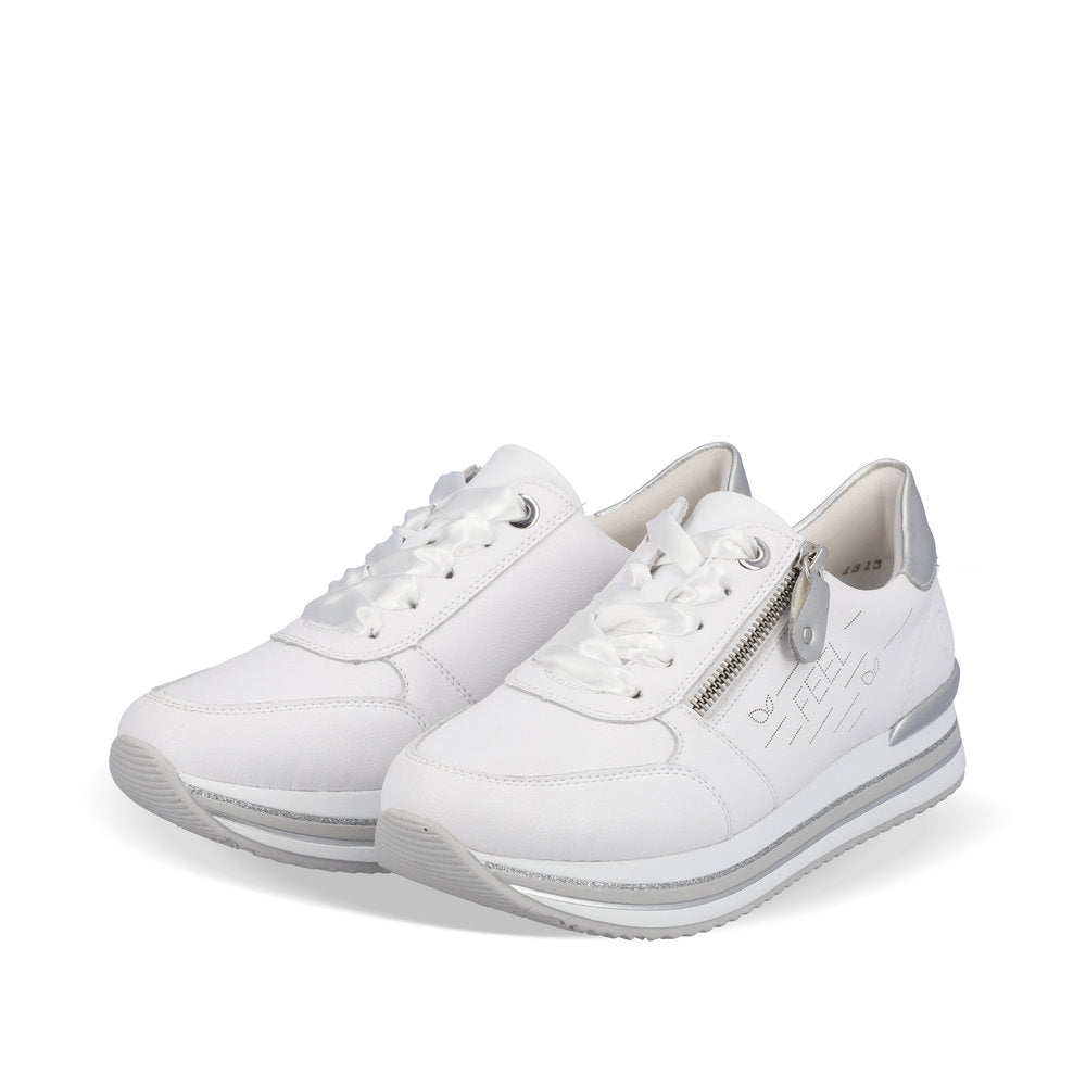 Remonte D1313-82 White & Silver Combi Sneakers