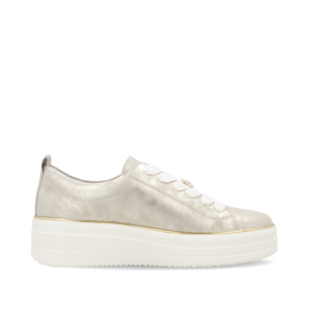 Remonte D1C03-60 Gold Lace Trainers with Bee Front Detail