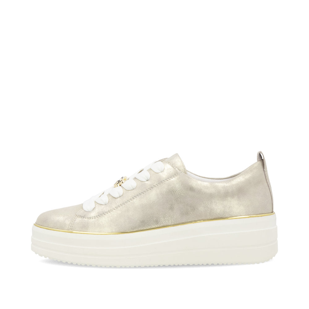 Remonte D1C03-60 Gold Lace Trainers with Bee Front Detail