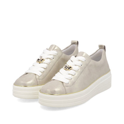 Remonte D1C03-60 Gold Lace Trainers with Bee Front Detail