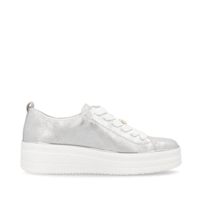 Remonte D1C03-81 Ice Silver Lace Trainers with Bee Front