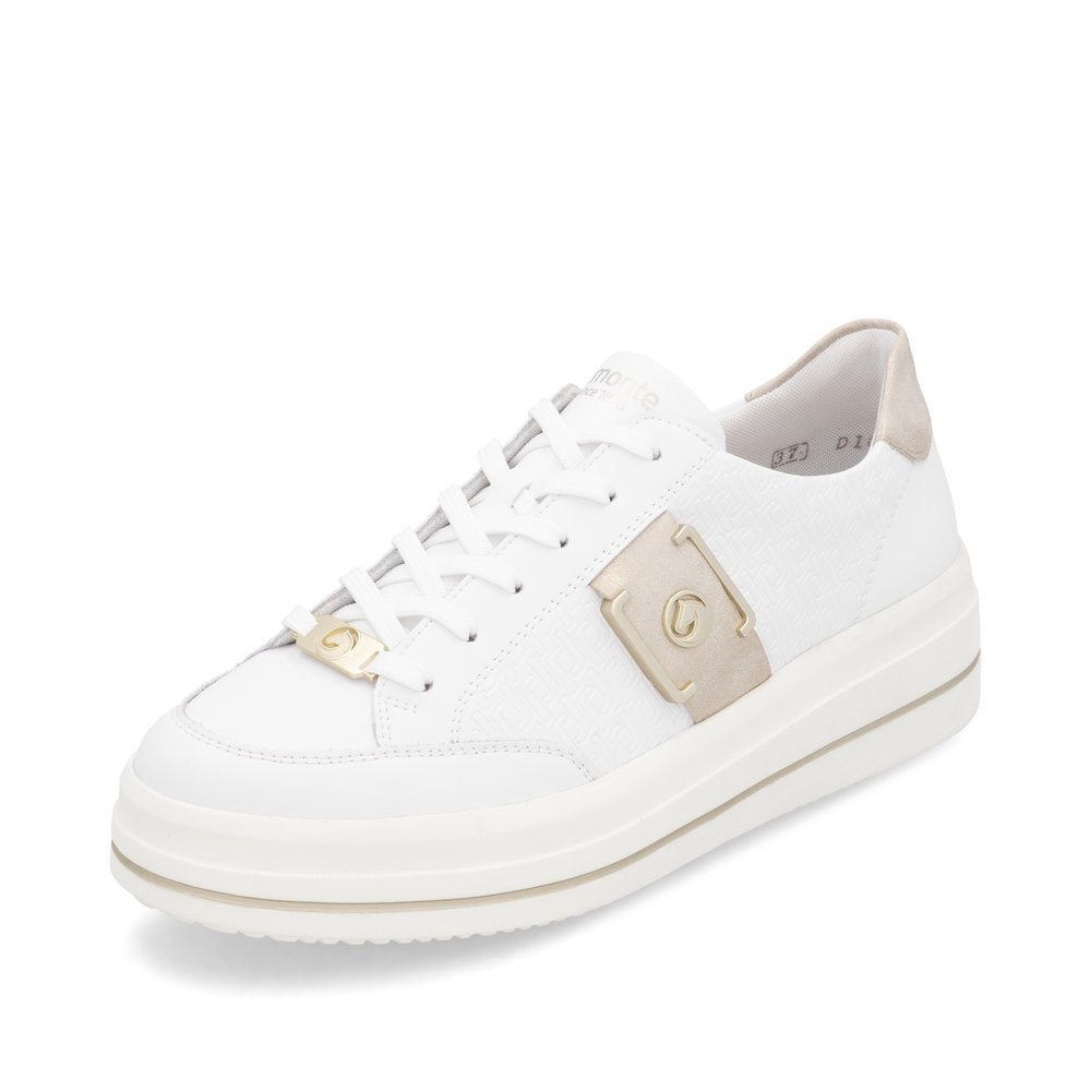 Remonte D1C07-80 White & Rose Gold Trainers