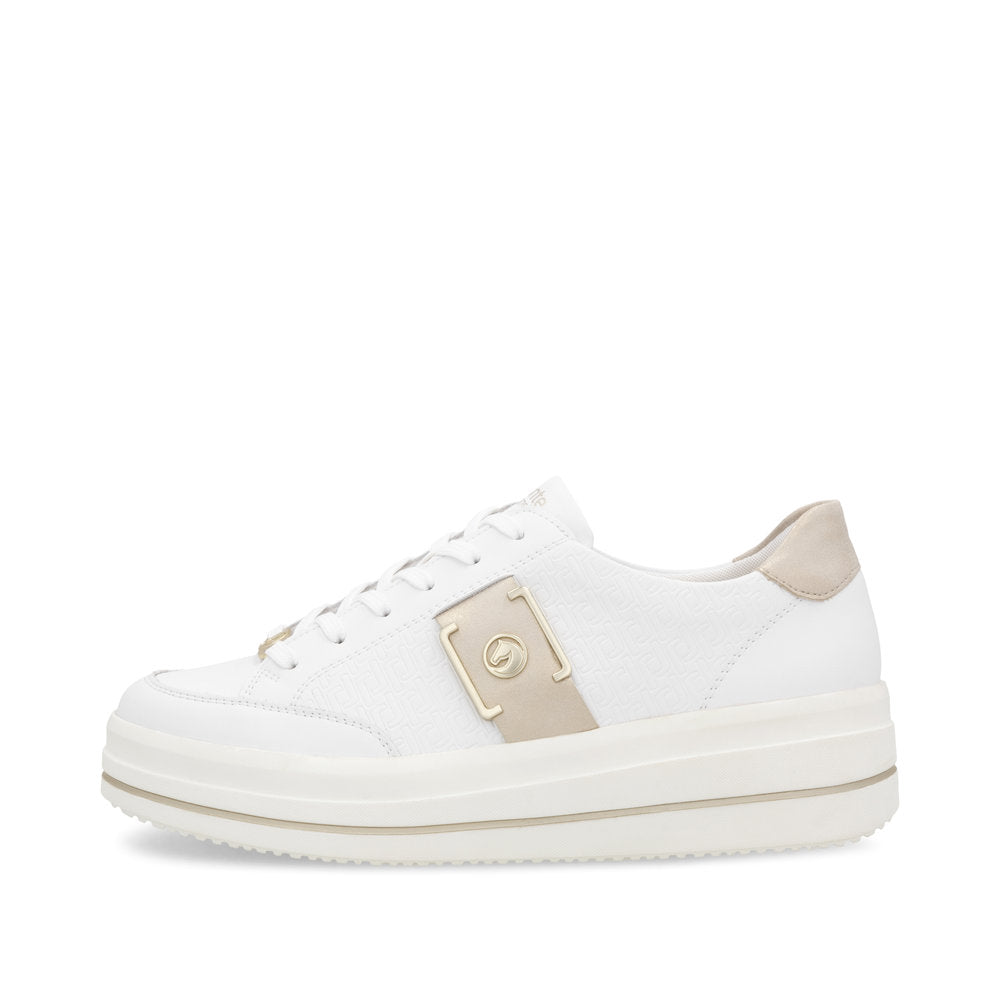 Remonte D1C07-80 White & Rose Gold Trainers