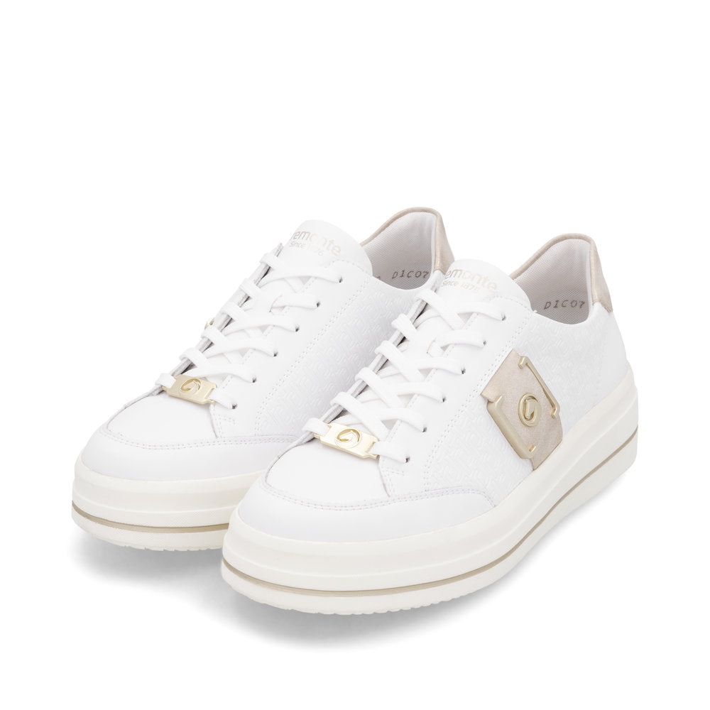 Remonte D1C07-80 White & Rose Gold Trainers