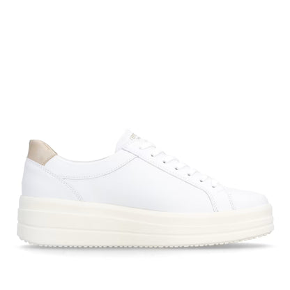 Remonte D1C11-80 White & Light Gold G Fit Trainers with Zip