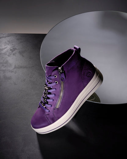 Remonte D1C70-30 Aubergine/Purple Boots with Zip & Lace