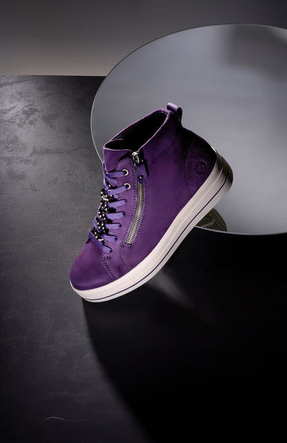 Remonte D1C70-30 Aubergine/Purple Boots with Zip & Lace