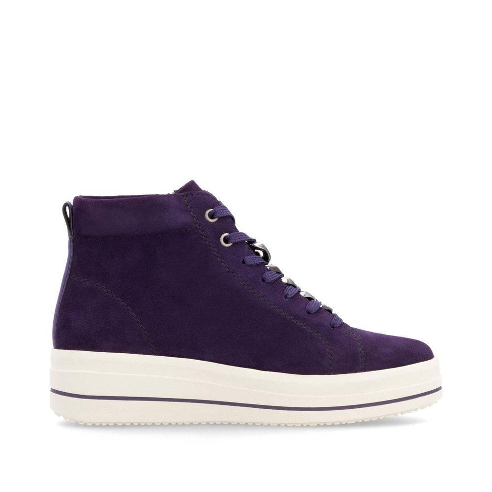 Remonte D1C70-30 Aubergine/Purple Boots with Zip & Lace