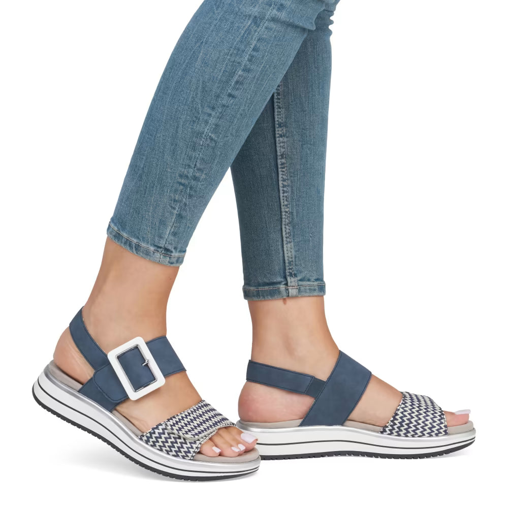 Remonte D1J53-14 Navy White & Jeans Blue F 1/2 Velcro Sandals