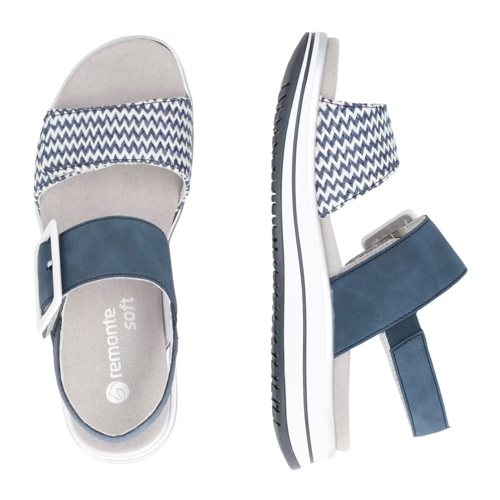 Remonte D1J53-14 Navy White & Jeans Blue F 1/2 Velcro Sandals