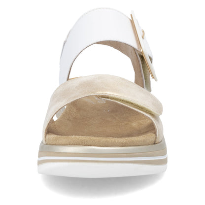Remonte D1J53-80 White Combi Velcro Sandals with Slingback Strap