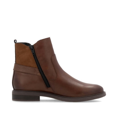 Remonte D1U71-22 Chestnut Brown Ankle Boots with Gold Buckle