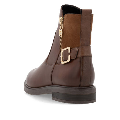 Remonte D1U71-22 Chestnut Brown Ankle Boots with Gold Buckle