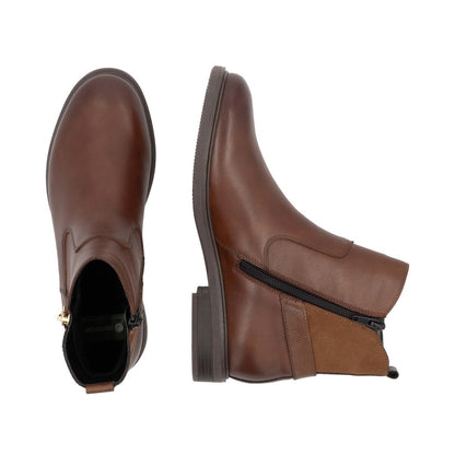 Remonte D1U71-22 Chestnut Brown Ankle Boots with Gold Buckle