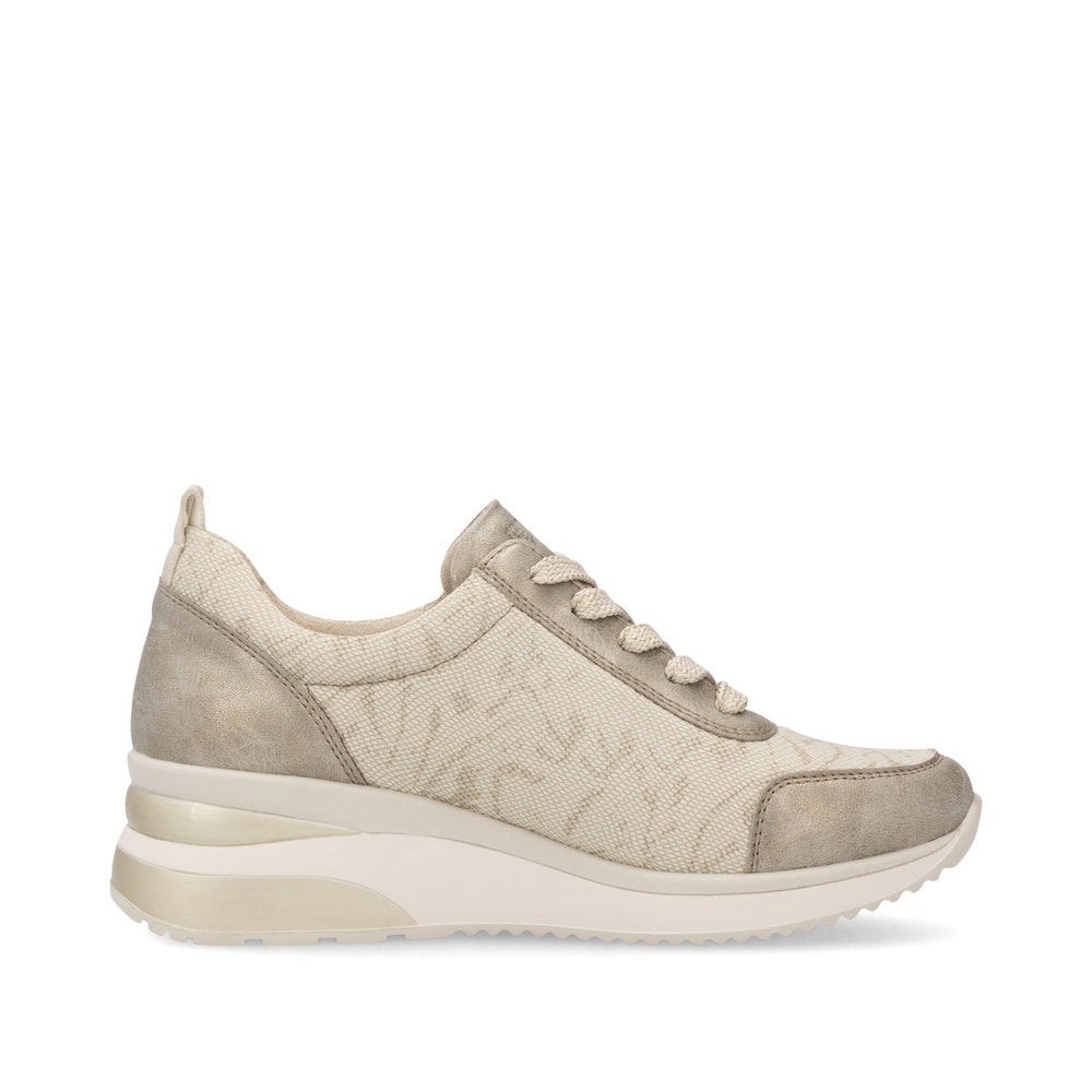 Remonte D2401-61 Pearl Beige Gold Metallic G Fit Trainers
