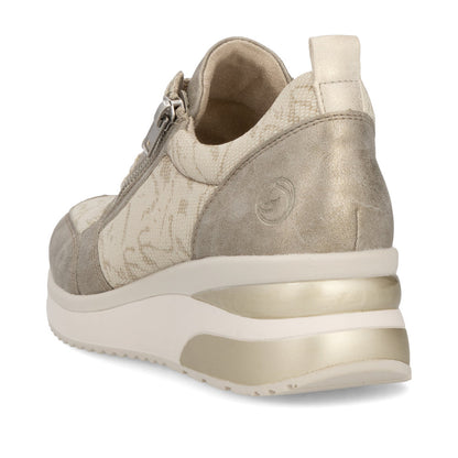 Remonte D2401-61 Pearl Beige Gold Metallic G Fit Trainers