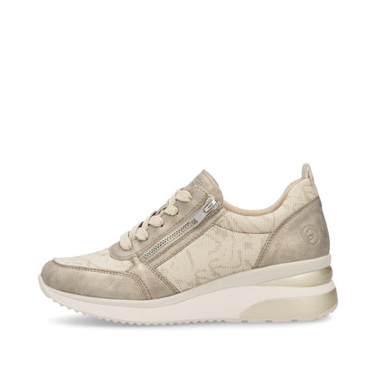 Remonte D2401-61 Pearl Beige Gold Metallic G Fit Trainers