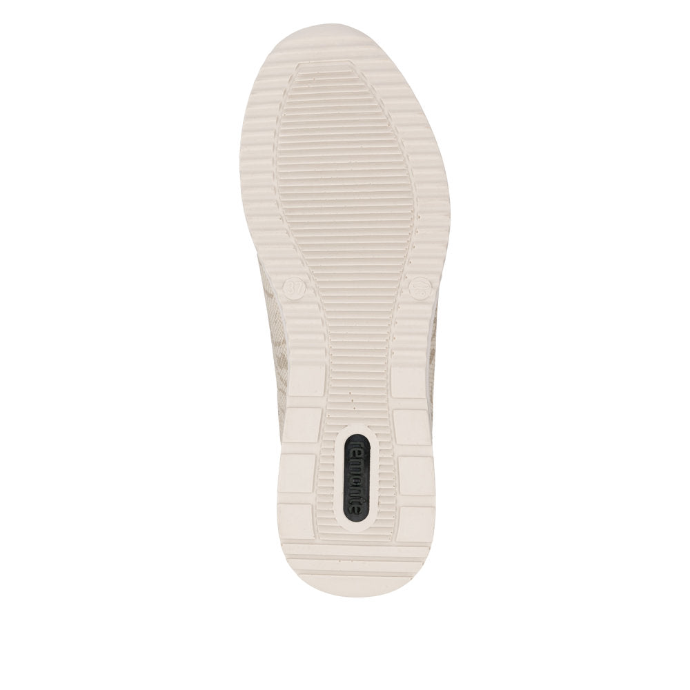 Remonte D2401-61 Pearl Beige Gold Metallic G Fit Trainers