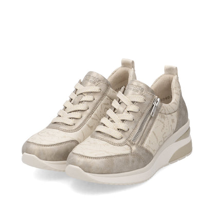 Remonte D2401-61 Pearl Beige Gold Metallic G Fit Trainers