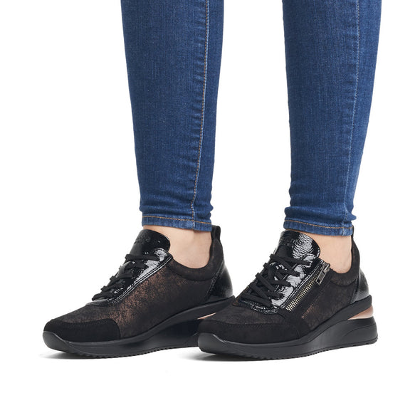 Remonte D2401-92 Black Bronze Sneakers with Zip