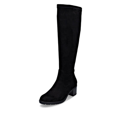 Remonte D2A76-00 Black Suede Block Heel Boots XS Shaft Width