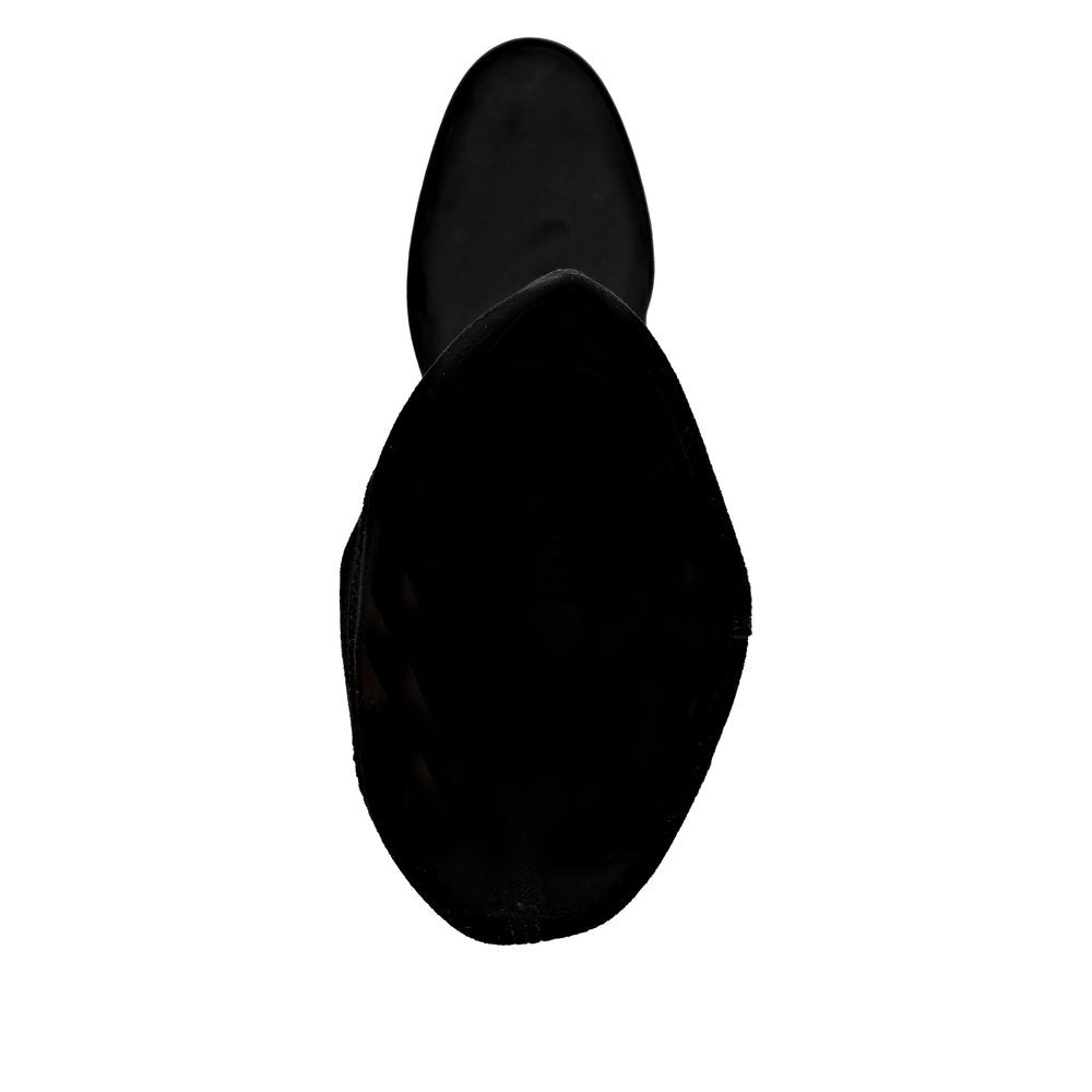 Remonte D2A76-00 Black Suede Block Heel Boots XS Shaft Width
