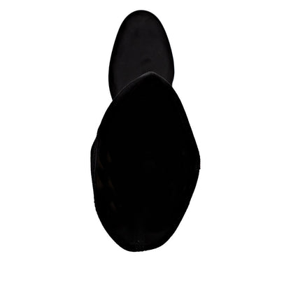 Remonte D2A76-00 Black Suede Block Heel Boots XS Shaft Width