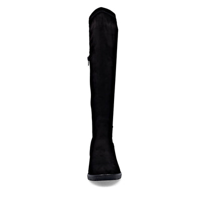 Remonte D2A76-00 Black Suede Block Heel Boots XS Shaft Width