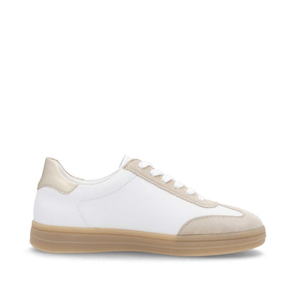 Remonte D2C01-81 Beige, Gold & White Combi Trainers