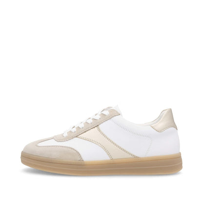 Remonte D2C01-81 Beige, Gold & White Combi Trainers