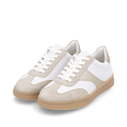 Remonte D2C01-81 Beige, Gold & White Combi Trainers