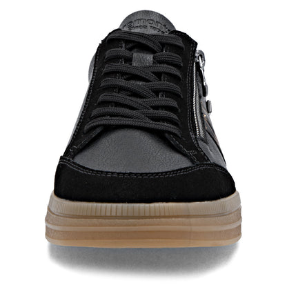 Remonte TEX D2C04-03 Black, Brown & Bronze Combi Trainers with Zip