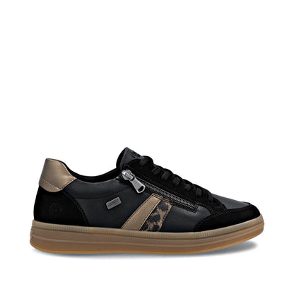 Remonte TEX D2C04-03 Black, Brown & Bronze Combi Trainers with Zip