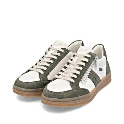 Remonte TEX D2C04-60 Green, Cream & Bronze Combi Trainers with Zip