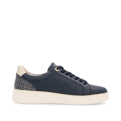 Remonte D2E00-14 Navy & Gold Trainers with Side Zip