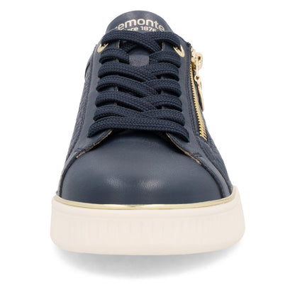 Remonte D2E00-14 Navy & Gold Trainers with Side Zip