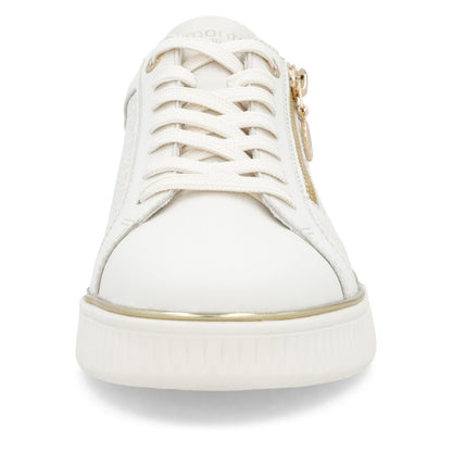 Remonte D2E00-80 Off White & Gold Combi Trainers with Zip
