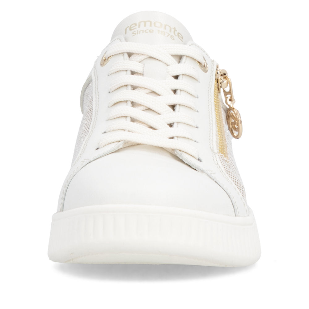 Remonte D2E00-81 Cream & Gold Sparkle G Fit Trainers with Zip