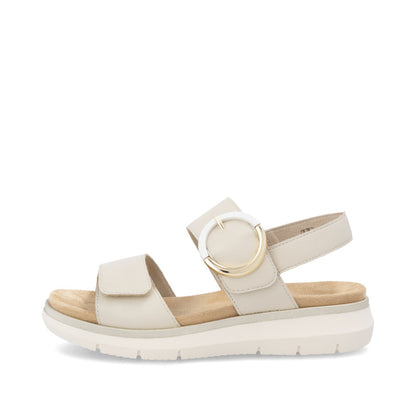 Remonte D2K50-80 Beige Velcro Sandals with Slingback Strap