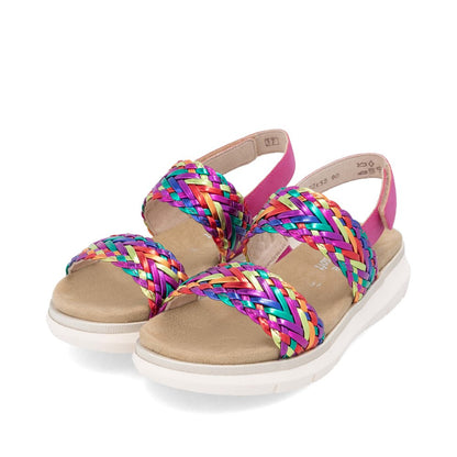 Remonte D2K52-90 Rainbow Multi Sandals with Slingback Strap