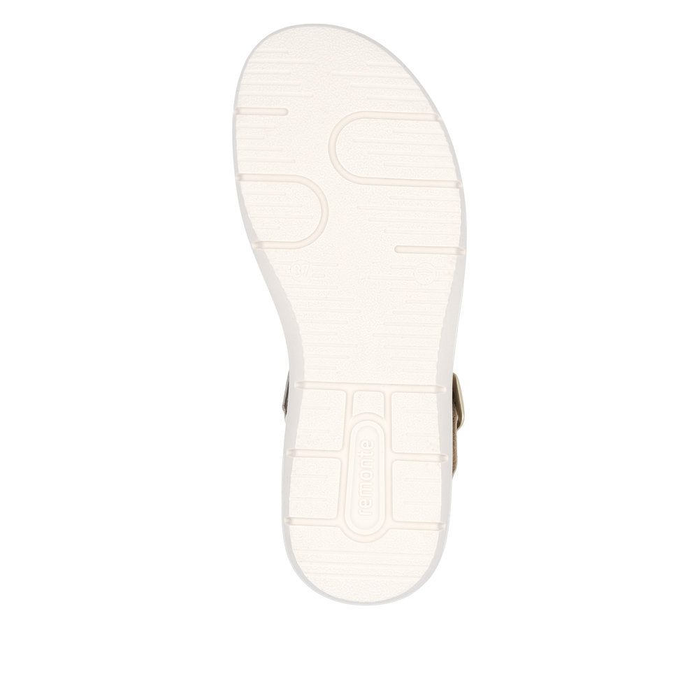 Remonte D2K53-91 White, Pale Gold & Light Brass Combi Sandals with Slingback Strap