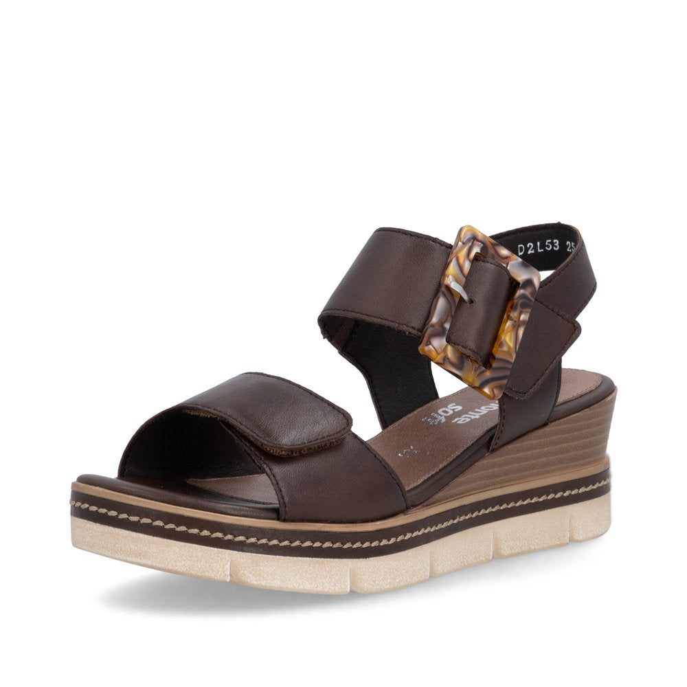 Remonte D2L53-25 Moro Brown F 1/2 Fit Sandals with Slingback Strap